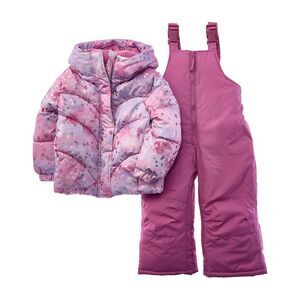 Rothschild Girls Foil Print Mermaid Quilt Snowsuit, Pink